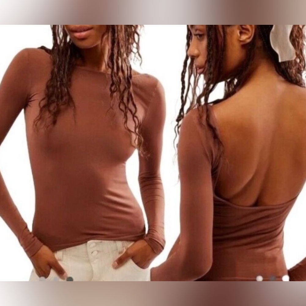 Free People Low Back Seamless Long Sleeve Top NWOT